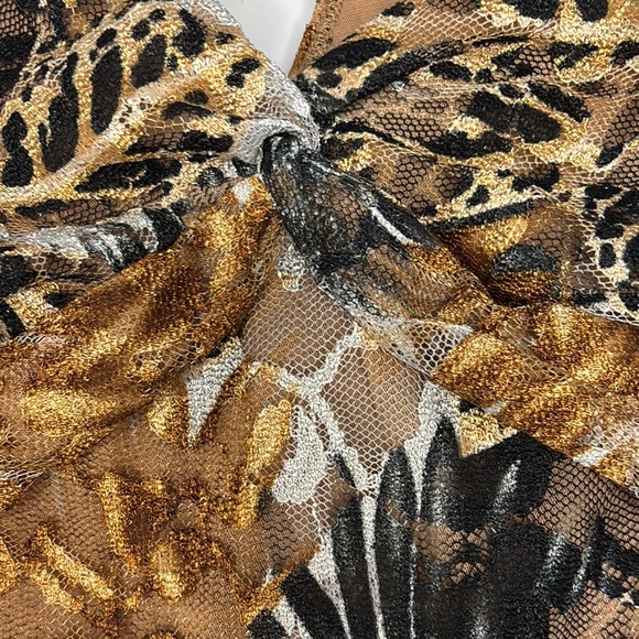 Cache Animal Print Tropical Lace Tank Top Resort Vacation - Picture 3 of 6